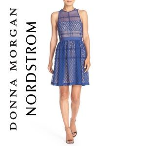 Embroidered Organza Fit & Flare Dress